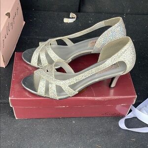 Elegant Silver Glitter Heels